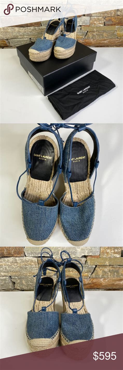 ysl espadrilles denim|yves saint laurent espadrilles women.